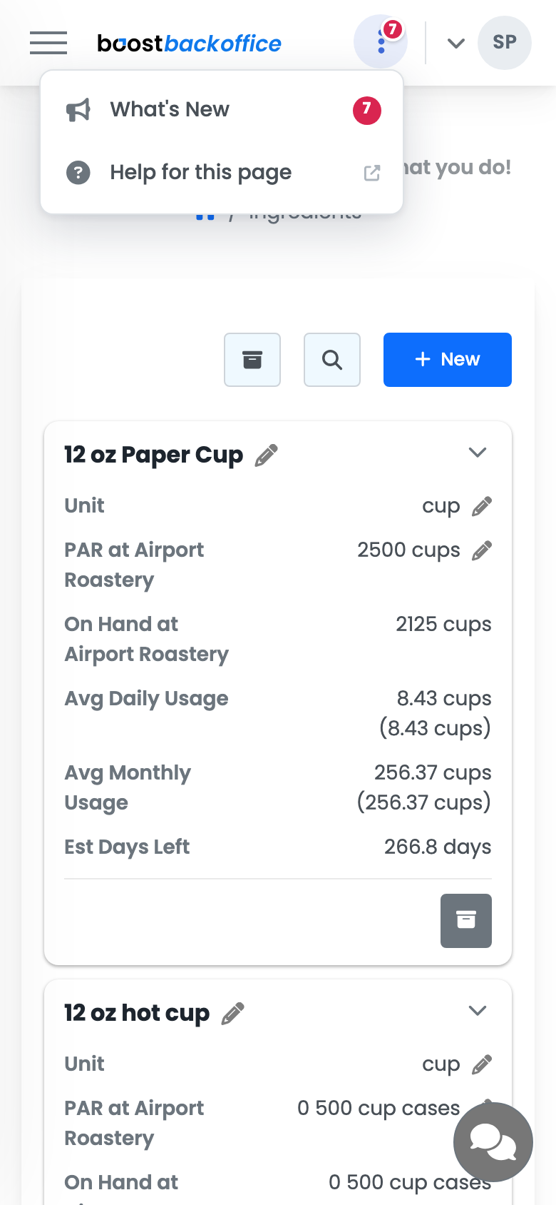 The header overflow menu on a phone, showing What's New and Help for this page