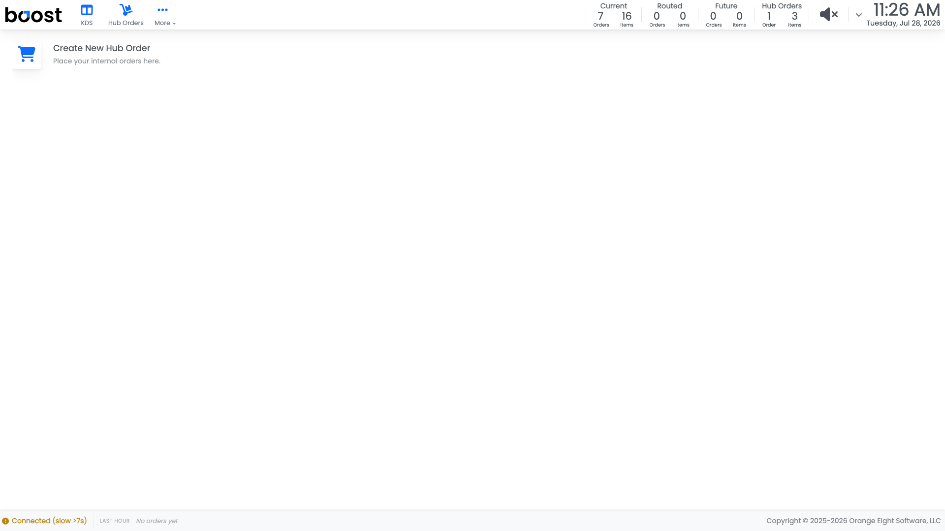 Creating a hub order on the tablet